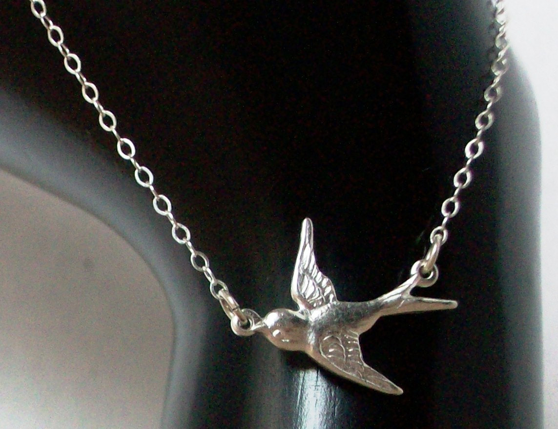 Fly Away Silver Sparrow Sterling Silver Necklace on Luulla